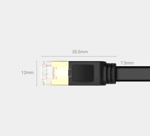 Internetový kábel Ethernet RJ45 Cat 7 STP LAN 10 Gbps, 3 m, čierny