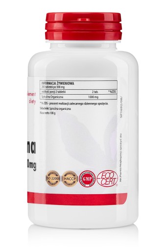 Spirulina 500 mg 200 tabliet Organic Pure Bestvit Detox