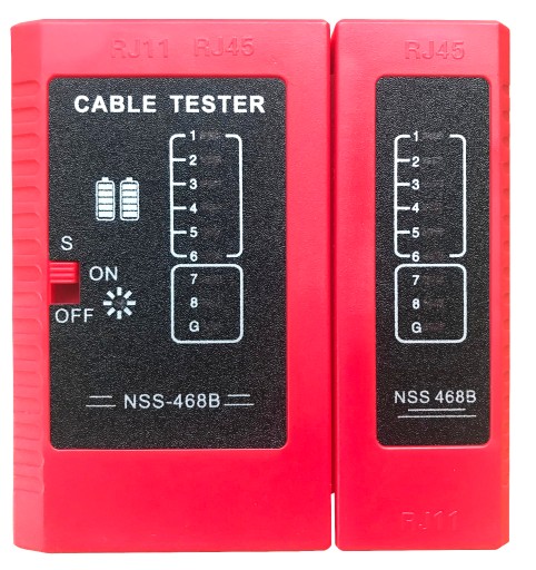 TESTER SIEŤOVÝCH KÁBLOV RJ45 RJ12 RJ11 POUZDRO
