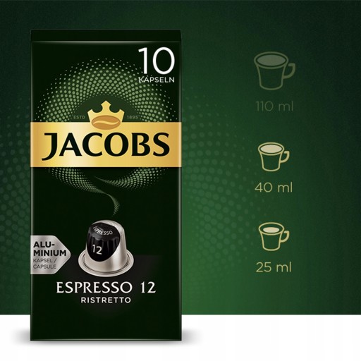 Jacobs Espresso Ristretto 12 mletej kávy 10 kapsúl 52 g