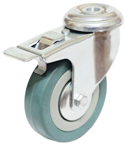 OTOČNÉ KOLESO SIVÉ KOLIESKO 50 mm OTVOR 10,5 BRZD