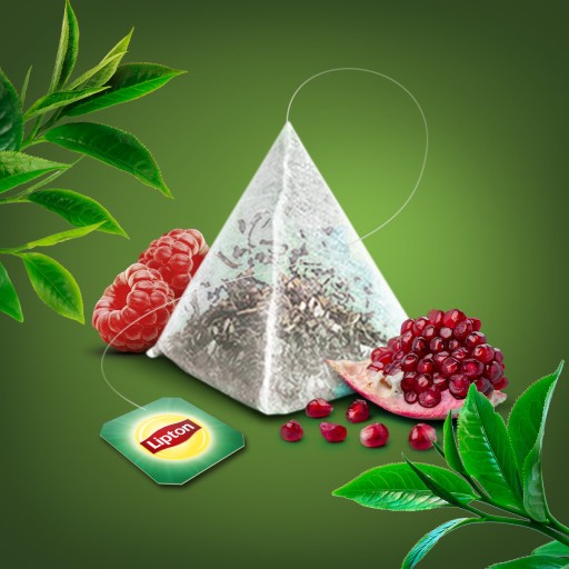 Lipton Raspberry Pomegranate expresné zelené čajové pyramídy 20 ks 28g