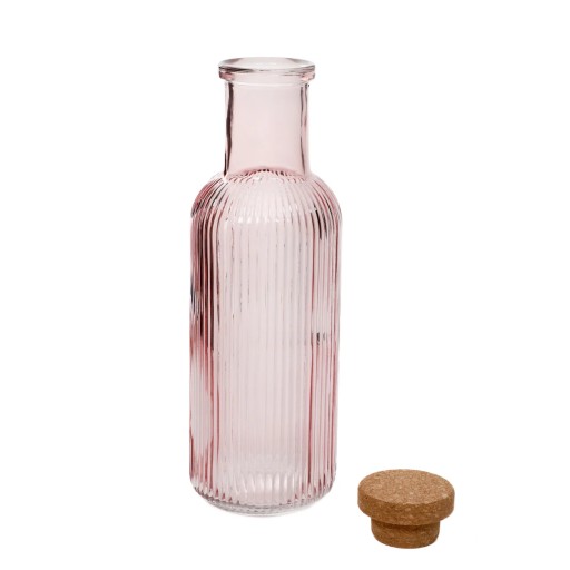 Karafa NATIA so zvlnením, ružová, 1 l, HOMLA