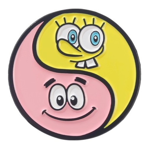Kovový okrúhly Spongebob & Patrick Pin