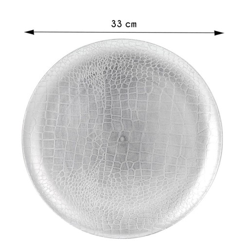 Okrúhly podnos, STRIEBORNÝ stojan na sviečku, 33 cm