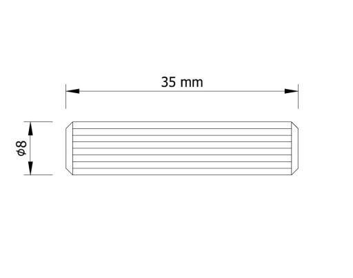 100 x Hmoždinka do nábytku z bukového dreva Ø 8 x 35 mm