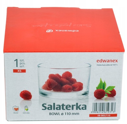 SKLENENÁ ŠALÁTOVÁ MISKA JEDNODUCHÁ MISKA VRSTVANÝ ŠALÁT 11x7,5cm priehľadná