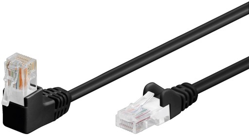 LAN UTP Cat 5e sieťový kábel 1x 90° RJ45 5 m