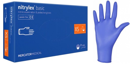 RUKAVICE NITRYLEX BASIC TMAVOMODRÉ BEZ PÚDROVÉ 6-XS 100 ks.