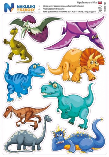 Nažehľovacie obtlačky s dinosaurami - sada 9 kusov