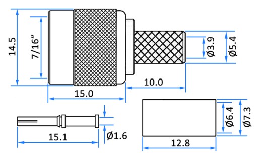 Zástrčka RTNC (RP-TNC) 50 Ohm nalisovaná na kábli H-155