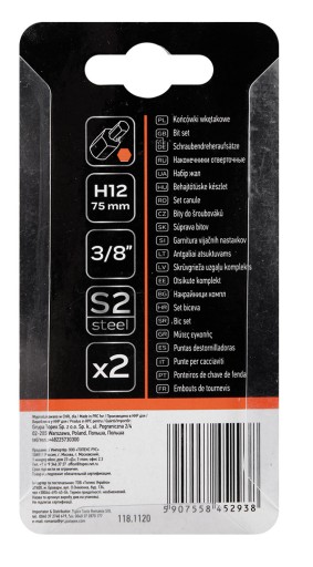 HEX hrot 12 x 75 mm, S2 x 2 ks, NEO 10-988