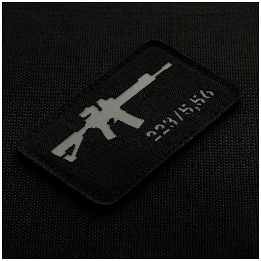 Náplasť Emblem AR-15 223/5,56 laserom rezaná čierna/sivá M-Tac