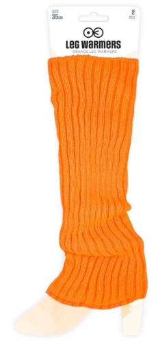 NÁHRIEVAČKY NA NOHY ORANŽOVÉ DISCO GAITÁŽE 80. roky 35 cm 2ks