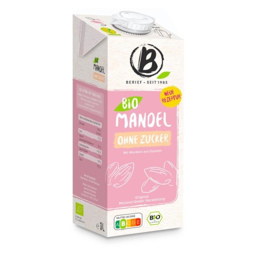 MANDĽOVÝ NÁPOJ BEZ CUKRU, BEZLEPKU, BIO 1 L - BERIEF