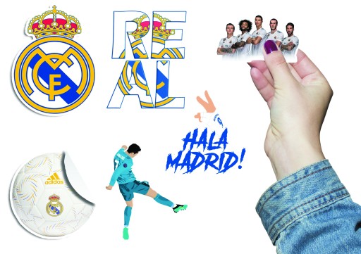 NÁLEPKY NÁLEPKY NA NOTEBOOKY 6 ks, VEĽKÉ - REAL MADRID