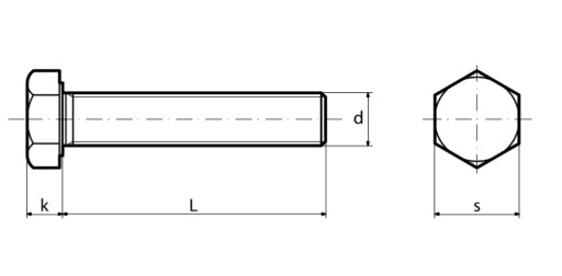 M8X50 CL.8.8 SKRUTKA DIN 933 1kg. POZINKOVANÁ 6-UHOLNÁ HLAVA