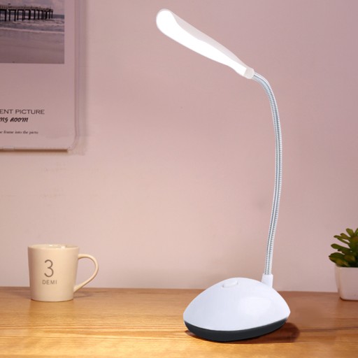 KOMPAKTNÁ LED STOLNÁ LAMPA, FLEXIBILNÁ, BIELA