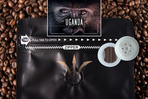 Čerstvo pražené kávové zrná 100% Arabica Uganda 50G pre kávovar na espresso