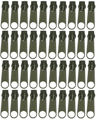 5mm Zipsy NA ZipSovú PÁSKU Zips STROJOVÚ ŠMÚČKU OLIVOVÁ - 40 ks