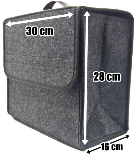 Organizér do kufra auta so suchým zipsom 30x28x16cm - HRUBÝ FILT