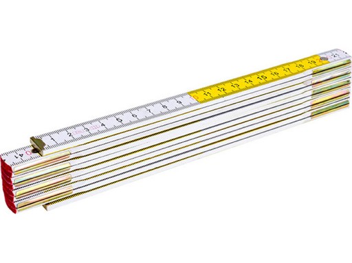 DREVENÁ SKLÁDACIA MIERA 200 cm METER 2 m BIELA ŽLTÁ DENUS
