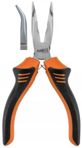 Predĺžené ohnuté kliešte 180 mm