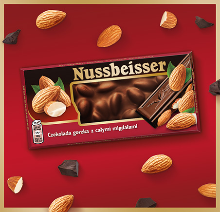 Nussbeisser horká čokoláda s mandľami Alpen Gold 100 g
