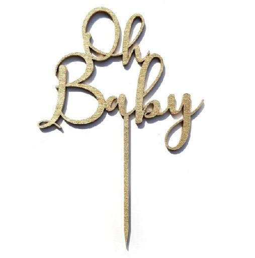 Oh Baby topper new baby shower GOLD
