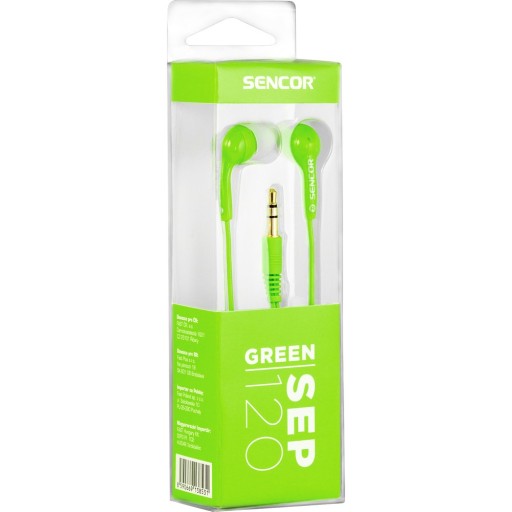 Sencor SEP120 zelené káblové slúchadlá do uší
