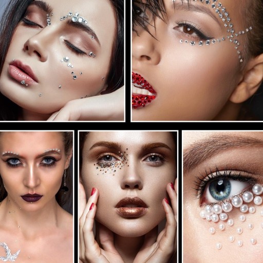 DIAMANTY samolepky kryštály FESTIVAL 3D ART strieborná modrá