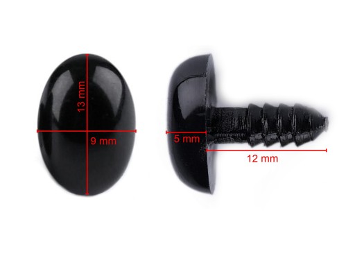 BEZPEČNOSTNÁ SVORKA OČI 9x13 mm BEZPEČNOSTNÉ OČI S2