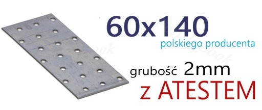 Perforovaný plech, plochý konektor ATEST 60x140