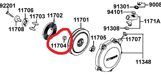PRUŽINOVÝ RUČNÝ ŠTARTÉR KYMCO KXR MXU 250 300