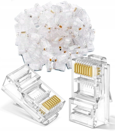 50 x INTERNETOVÁ ZÁSTRČKA RJ45 8P8C ZLAT