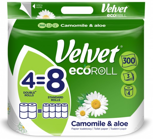 VONNÝ TOALETNÝ PAPIER VELVET ECO ROLL 4 KS