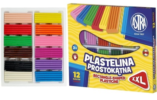 ŠKOLA Plastelína, 12 farieb, obdĺžniková, Astra