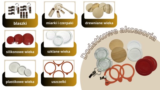 Dózy WECK, odmerka, drevo, 11 cm, 5 ks na WECK JAR