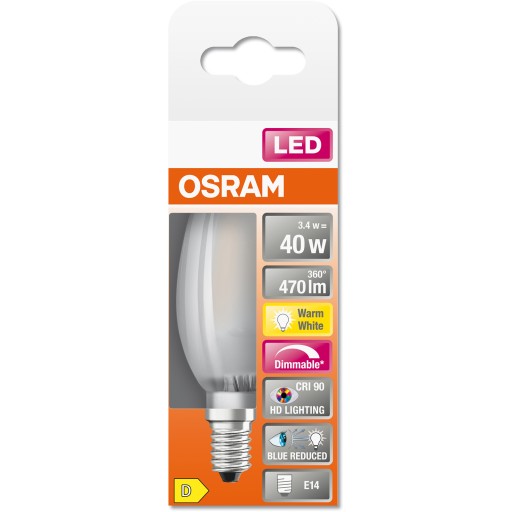 E14 LED žiarovka 3,4W 2700K CRI90 Stmievateľná OSRAM