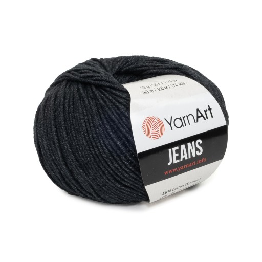 50 g priadze, 55 % bavlna 45 % akryl, YarnArt Jeans grafit 28