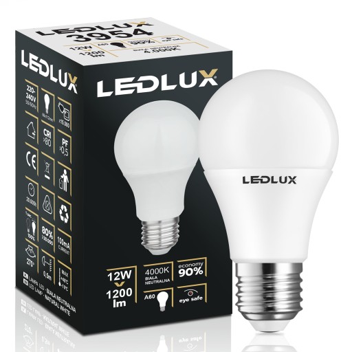E27 LED žiarovka 12W = 110W SMD 4000K neutrálna Premium LEDLUX nebliká