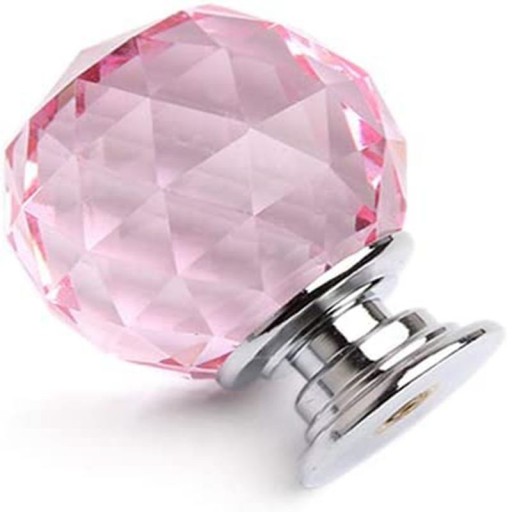 KRIŠTÁĽOVÝ NÁBYTOK Úchytka 30mm RUŽOVÝ CRYSTAL glamour