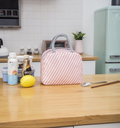 Termálna taška LUNCH BOX Pikniková izolovaná pre jedlo tmavomodré plameniaky