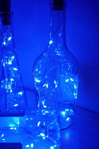 KORKA NA FĽAŠU 20 LED drôtených svietidiel Vianočný stromček Modrá 124