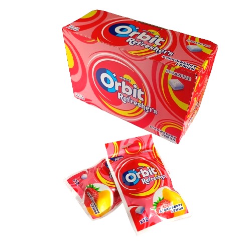 ORBIT REFRESHERS JAHODA CITRÓNOVÁ GUMA BEZ CUKRU 26g DÁTUM: 2025/01