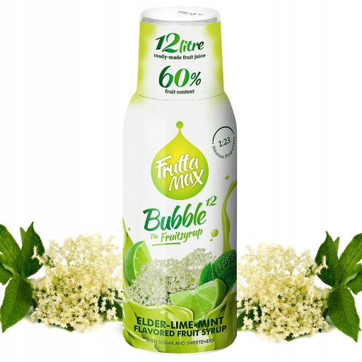 FruttaMax sirup limetkový s mätou a bazou 500ml Koncentrát na 12l vody