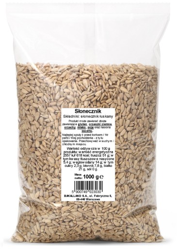 BAKALLAND Slnečnicové semienka lúpané na konzumáciu 1 kg