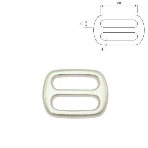 KOVOVÝ REGULÁTOR 20 mm - NIKEL