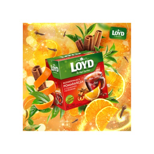 Zimný hrejivý čaj Pomaranč so škoricou a klinčekmi 20T. LOYD