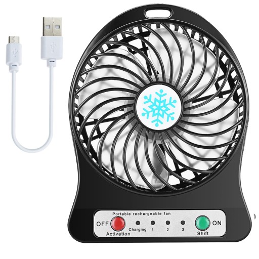 Mini ventilátor domáci stolný ventilátor USB 14 cm stojaci